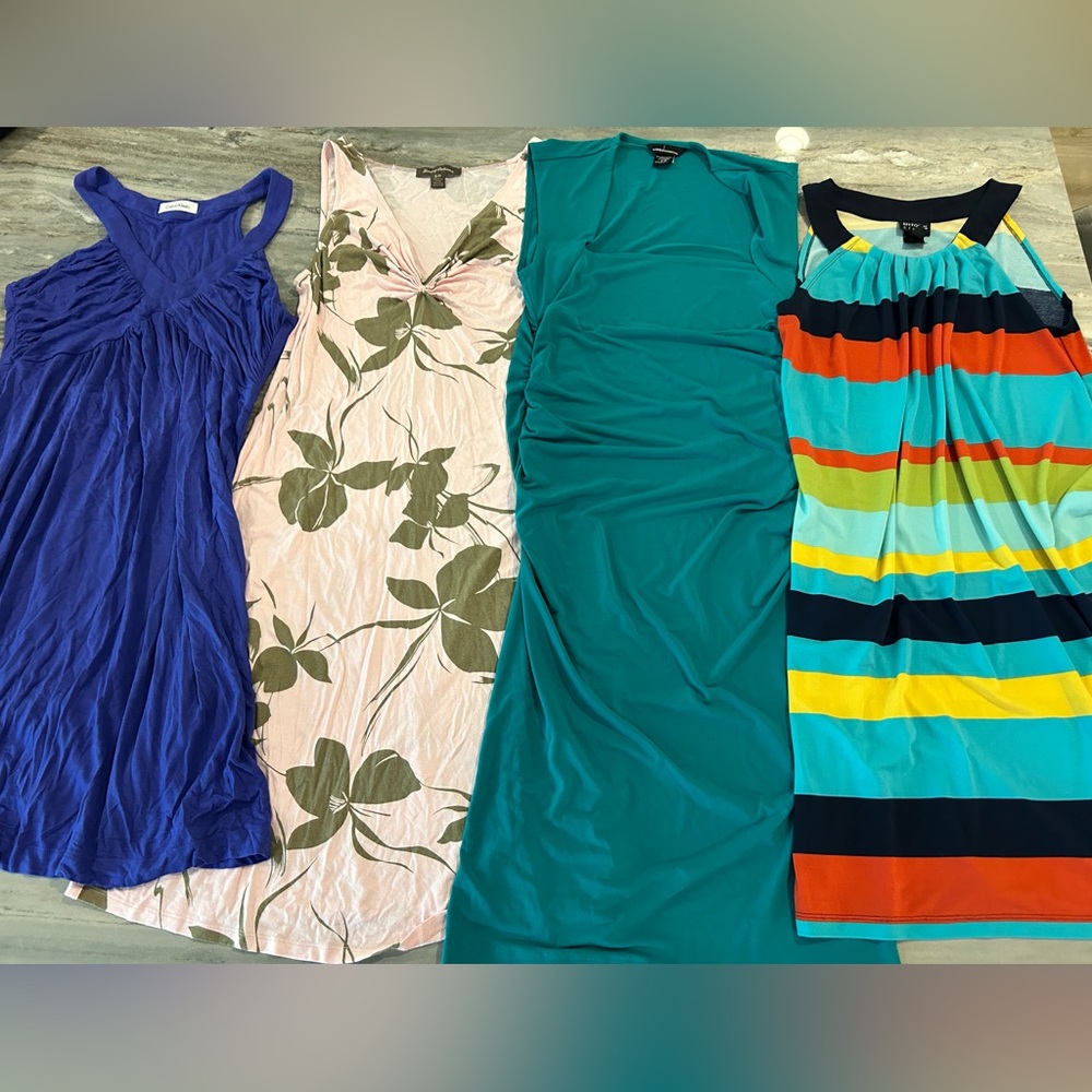 4 women’s EUC dresses Calvin Tommy Bahama Victoria Secret stretch sz S sexy